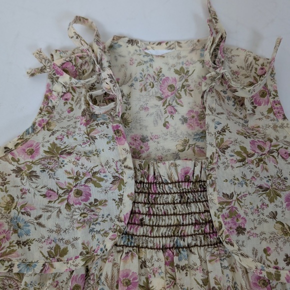 Free With Purchase - 2T 70's Floral Dress and Vest Set Ruching Gathered Ruffles - Picture 8 of 9